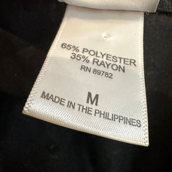 Natori | M | black Women's Classic Black Split Neck Top Super Soft Comfort Shirt - Picture 7 of 7